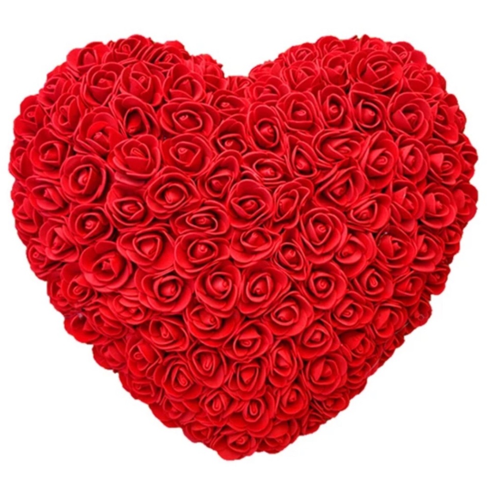 25cm Red Heart Shape Artificial Forever Rose Foam Birthday Gift Girlfriend Decor